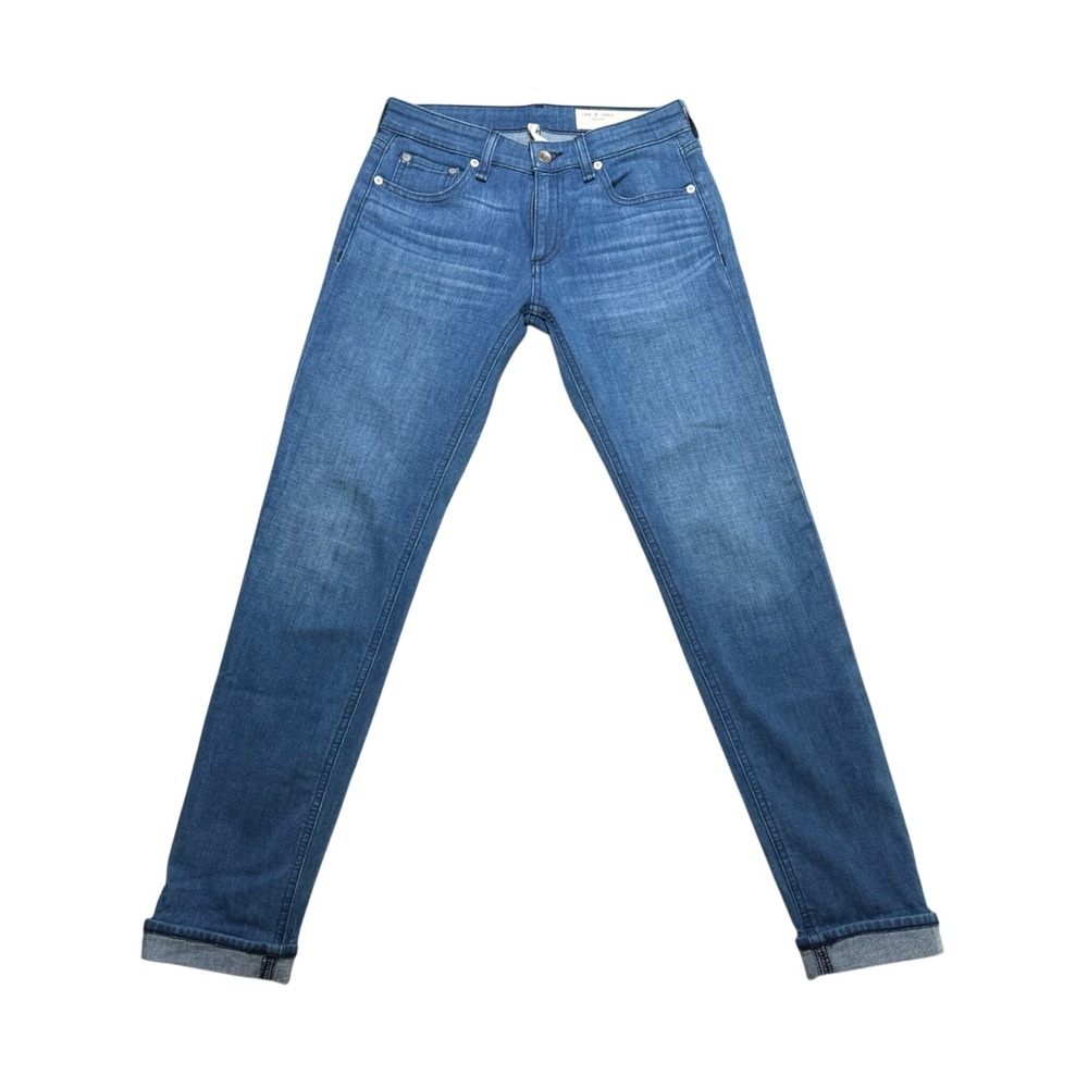 Rag & Bone Dre Low-Rise Slim Boyfriend Jeans Poppy Blue Size 23